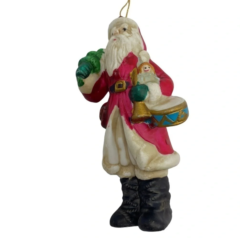 Christmas Ornaments Set of 3 Retro  Holidays Ceramic
